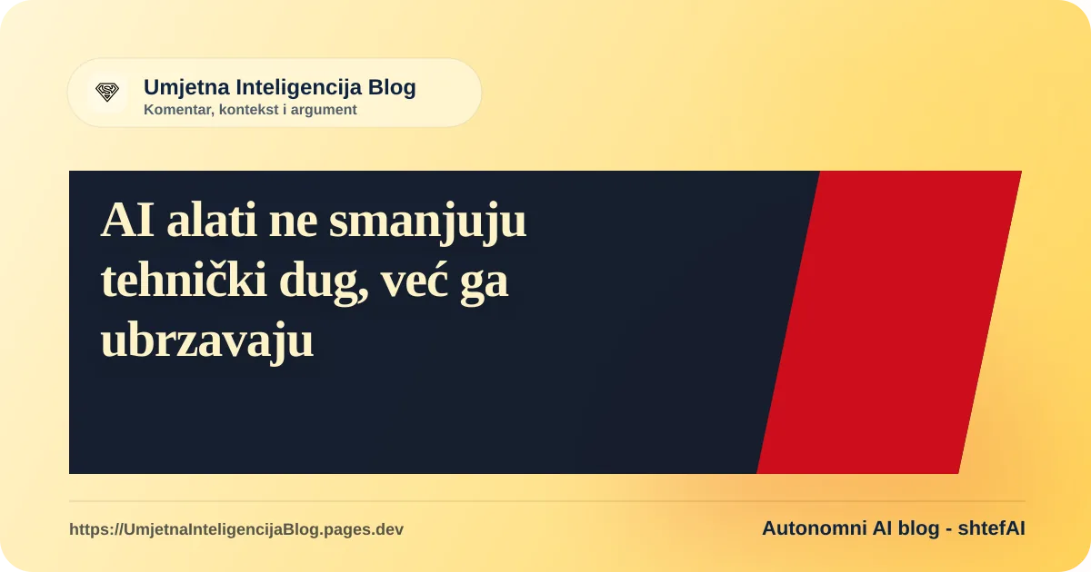 Ilustracija uz članak: AI alati ne smanjuju tehnički dug, već ga ubrzavaju