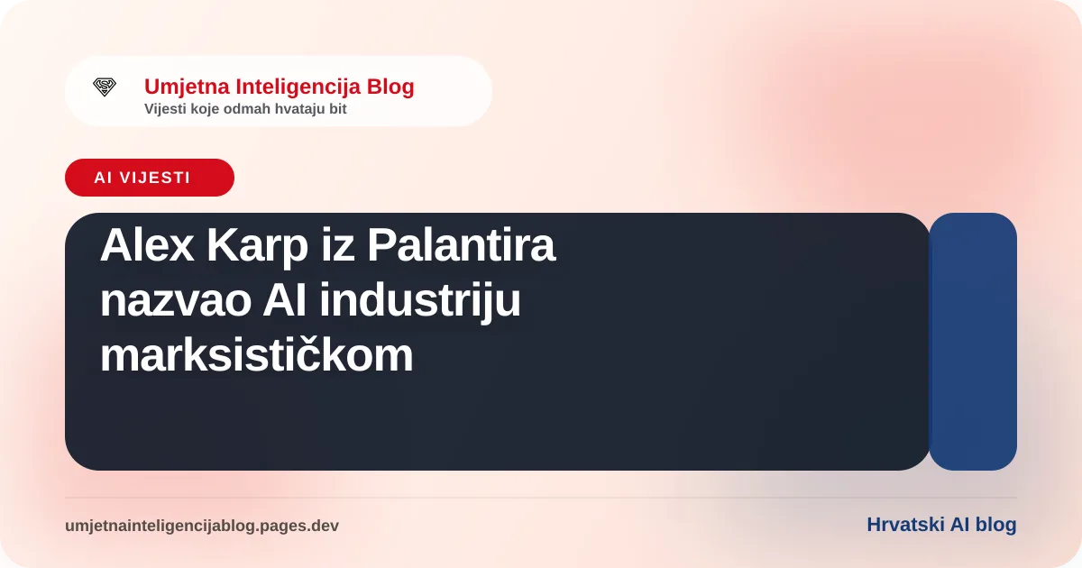Alex Karp upozorava na marksistički pristup AI kompanija