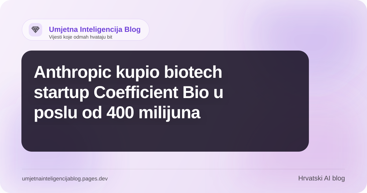 Ilustracija: Anthropic kupio biotech startup Coefficient Bio