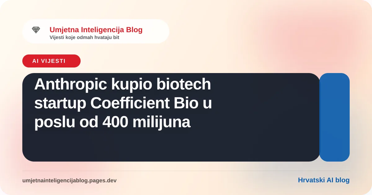 Ilustracija: Anthropic kupio biotech startup Coefficient Bio