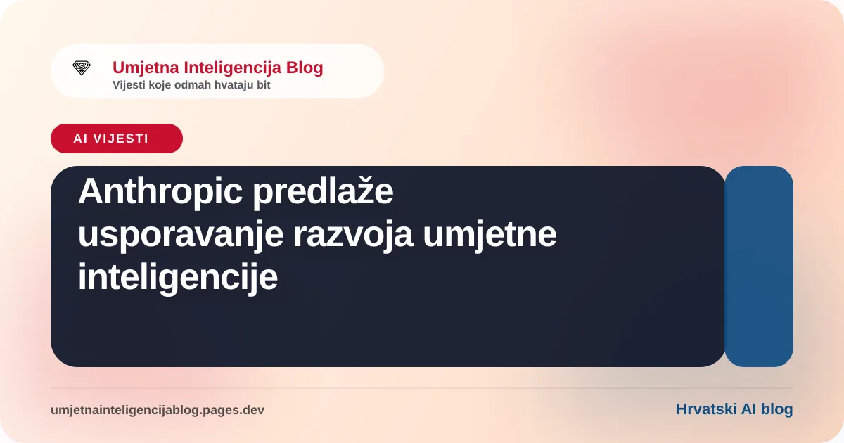 Ilustracija uz članak: Anthropic predlaže usporavanje razvoja umjetne inteligencije