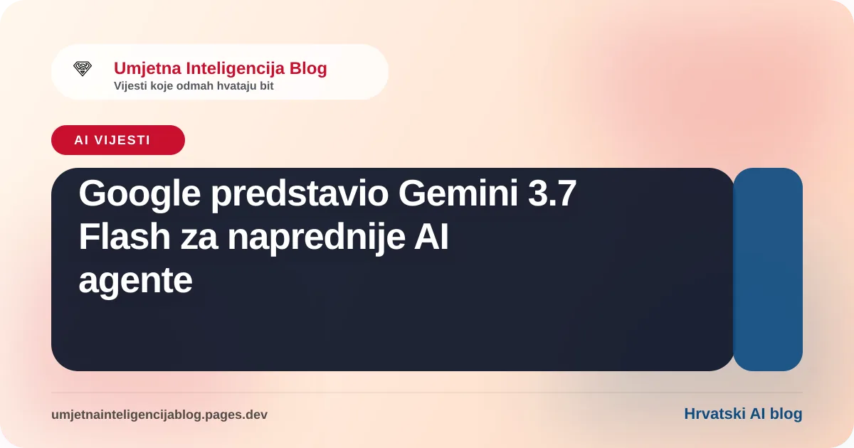 Futuristička ilustracija mikročipa i linija koda koji simboliziraju brzi Gemini 3.7 Flash model