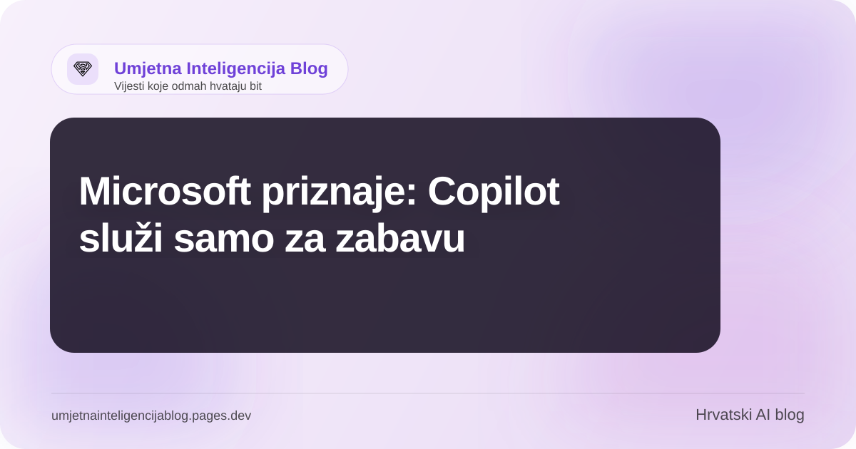 Microsoft Copilot logo uz tekst upozorenja