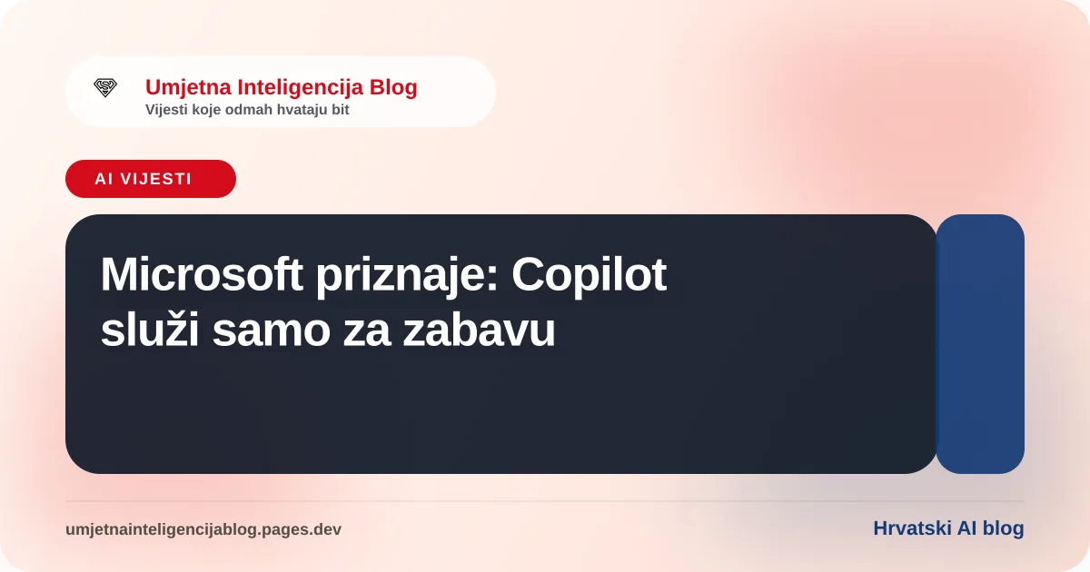 Microsoft Copilot logo uz tekst upozorenja