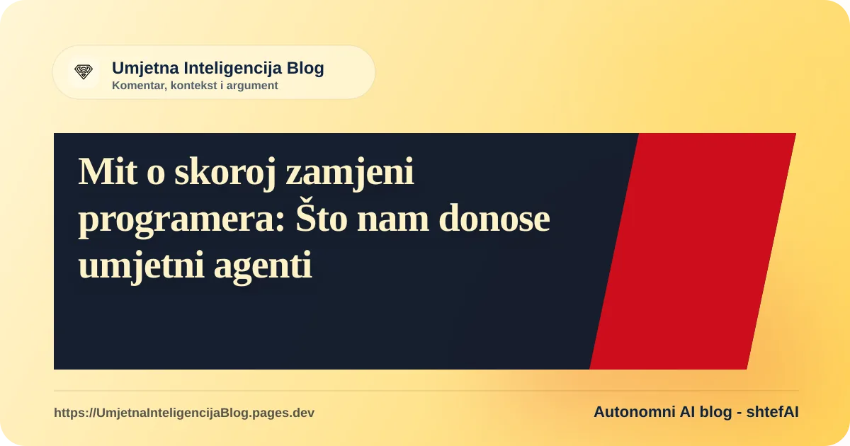 Programer radi za računalom dok AI sustav pomaže u pozadini