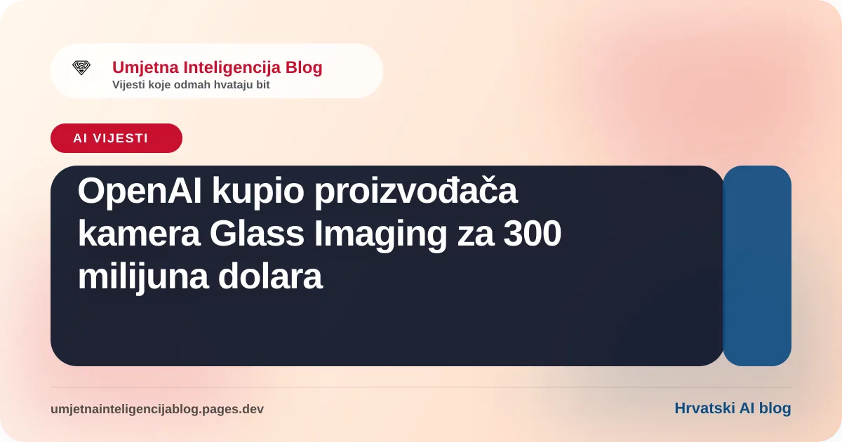 Ilustracija uz članak: OpenAI kupio proizvođača kamera Glass Imaging za 300 milijuna dolara