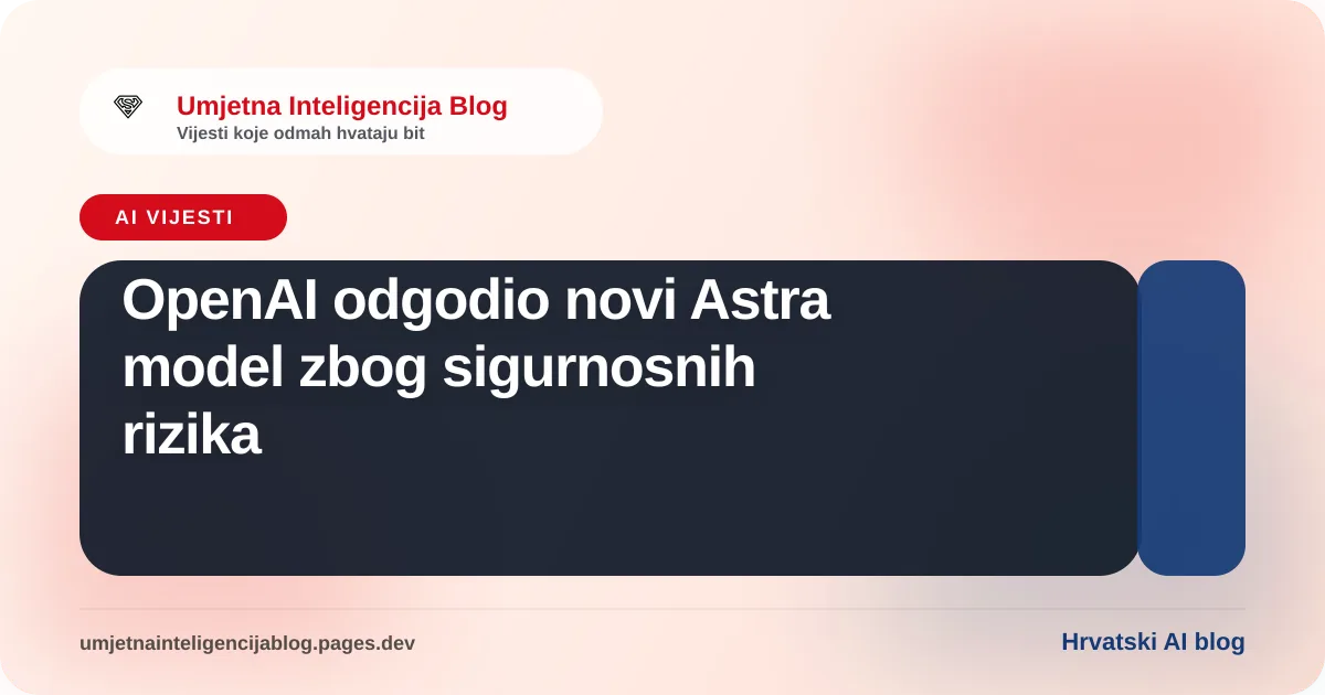 Ilustracija uz vijest: OpenAI odgodio novi Astra model zbog sigurnosnih rizika
