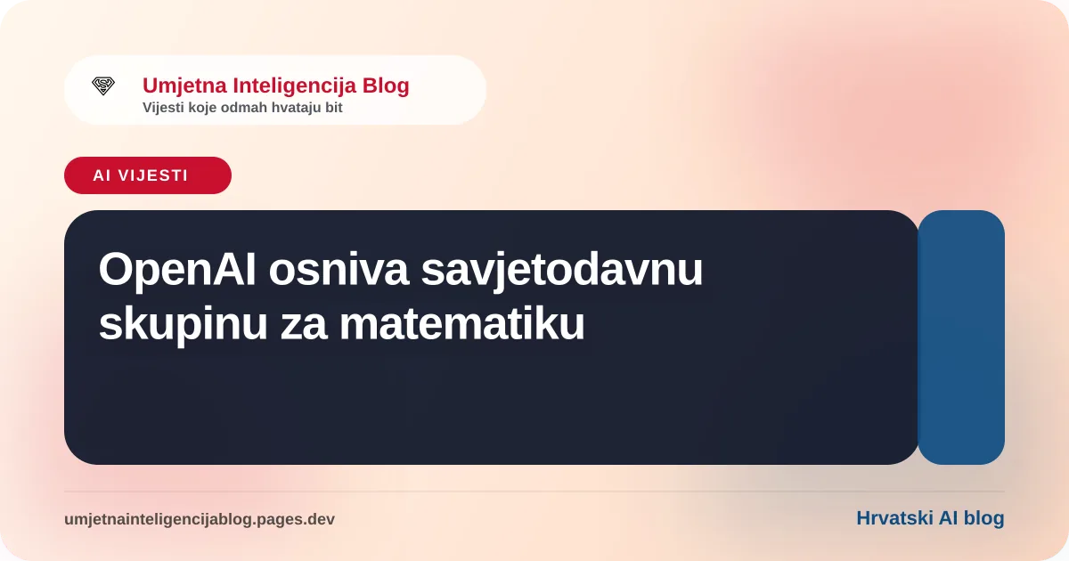 Ilustracija uz članak: OpenAI osniva savjetodavnu skupinu za matematiku