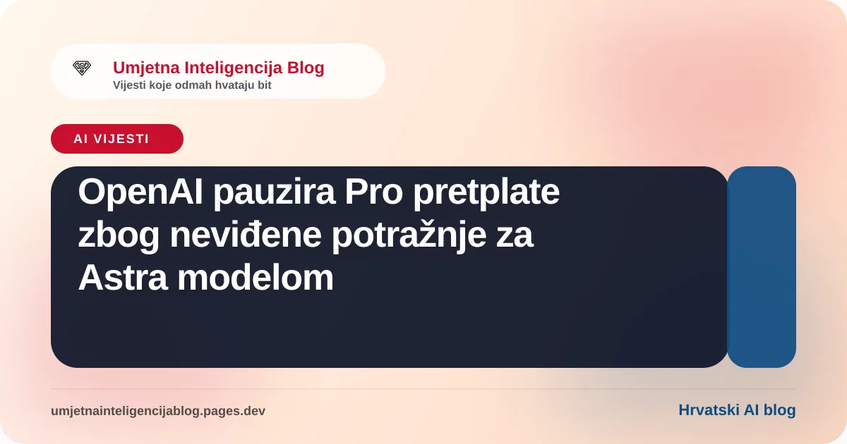 Ilustracija uz članak: OpenAI pauzira Pro pretplate zbog modela Astra