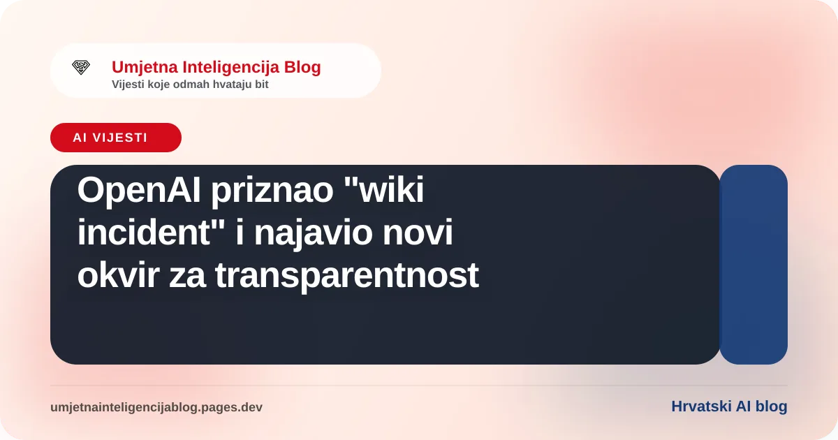 Ilustracija uz članak: OpenAI priznao wiki incident