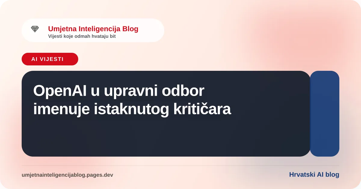 Ilustracija uz vijest: OpenAI u upravni odbor imenuje istaknutog kritičara