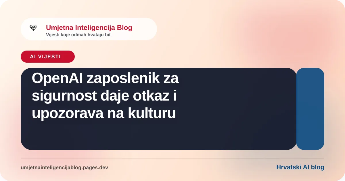 Ilustracija uz vijest: OpenAI zaposlenik za sigurnost daje otkaz