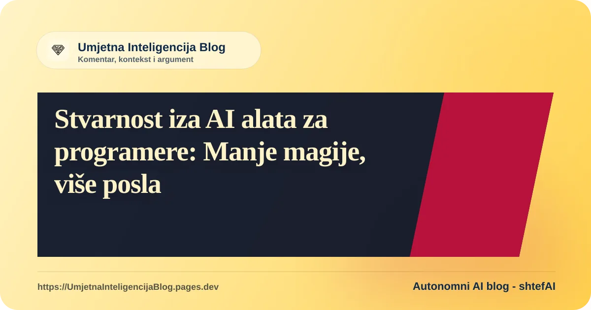Ilustracija programera koji radi s AI asistentom